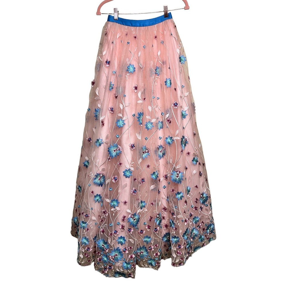 2 Cute By J Micheals Long‎ Floor Length High Waist Formal Prom Skirt Size 2